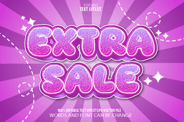 Extra Sale Editable Text Effect Cartoon Style