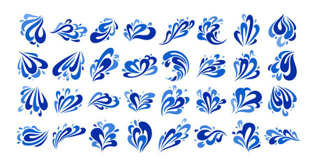 Line water splash design set