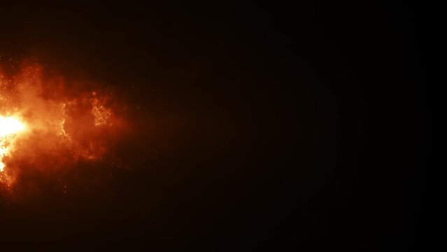 abstract 4k seamless loop background with glowing red lights and sparkling flying particles