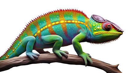 Fototapeta premium Colorful chameleon Ai Generative
