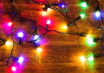 Colorful festive Christmas lights on display