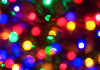 Colorful festive Christmas lights on display