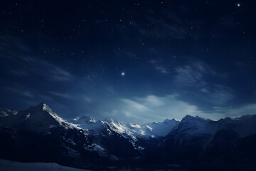 cloudy sky over mountains - Celestial beauty in the Rockies in moonlit serenity