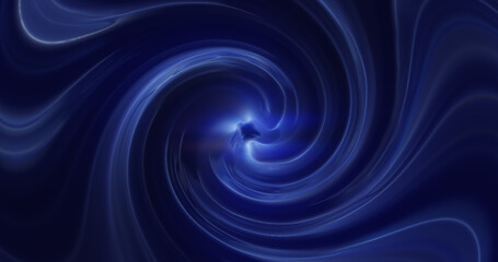 Blue background of twisted swirling energy magical glowing light lines abstract background