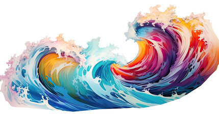 Colorful ocean waves Ai Generative