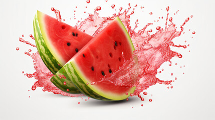 Watermelon with watermelon juice splash