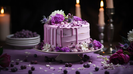 Obraz na płótnie Canvas Wedding cake with floral decorations
