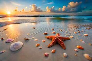 starfish on the beach - Powered by Adobe