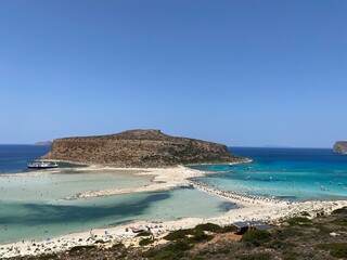 view of the coast of island Balos beach Greece