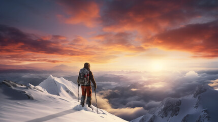 skier on the mountains