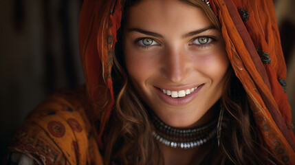 portrait of a young pretty gypsy woman
