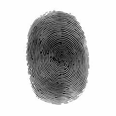 AI generated illustration of a black fingerprint on a white background