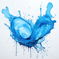 blue paint splash isolated on white paper