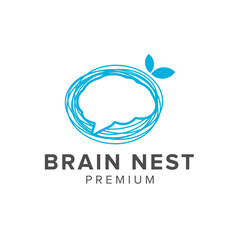 brain nest logo vector icon illustration