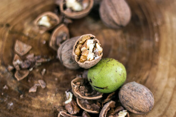 Walnuts. Walnuts an market. Background of walnuts. Healthy walnuts. Fresh walnuts