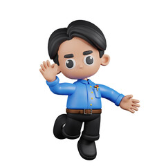 3d Character Teacher Happy Pose. 3d render isolated on transparent backdrop.