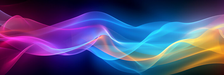 Fototapeta premium COLOURFUL WAVES ABSTRACT BACKGROUND HORIZONTAL IMAGE. legal AI