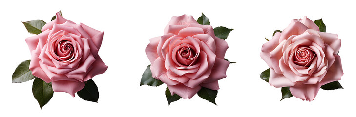 rose set png. pink rose png. pink rose flat lay png. pink rose top view png. rose png.
