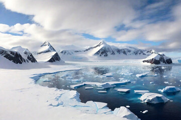 Fototapeta na wymiar antarctica incredible landscape view. Created using generative AI tools