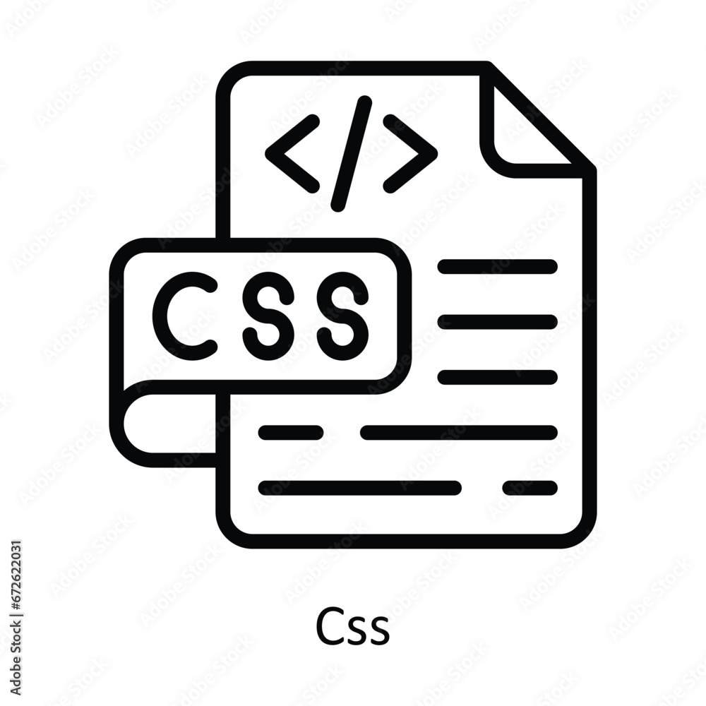 Poster css vector outline design illustration. symbol on white background eps 10 file