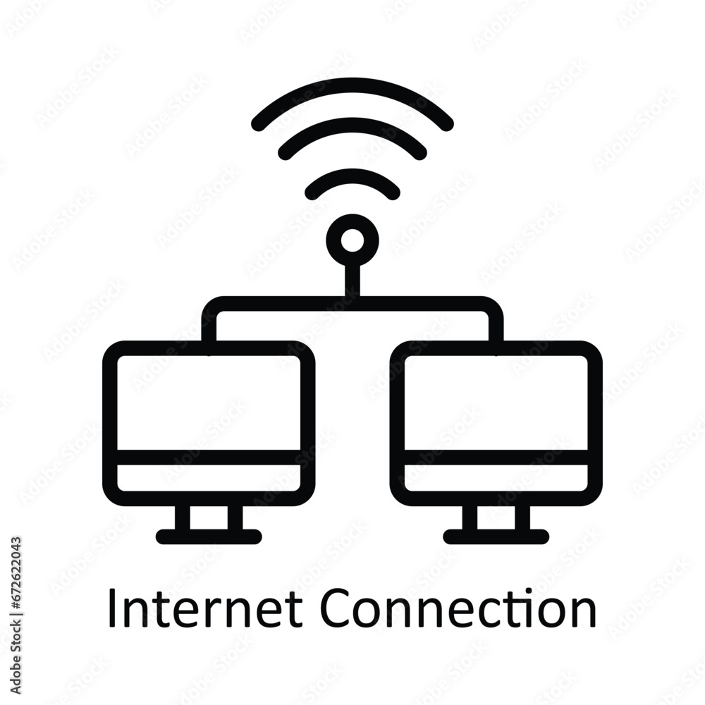 Aufkleber internet connection vector outline design illustration. symbol on white background eps 10 file