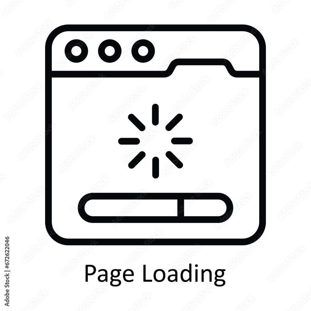 Poster page loading vector outline design illustration. symbol on white background eps 10 file