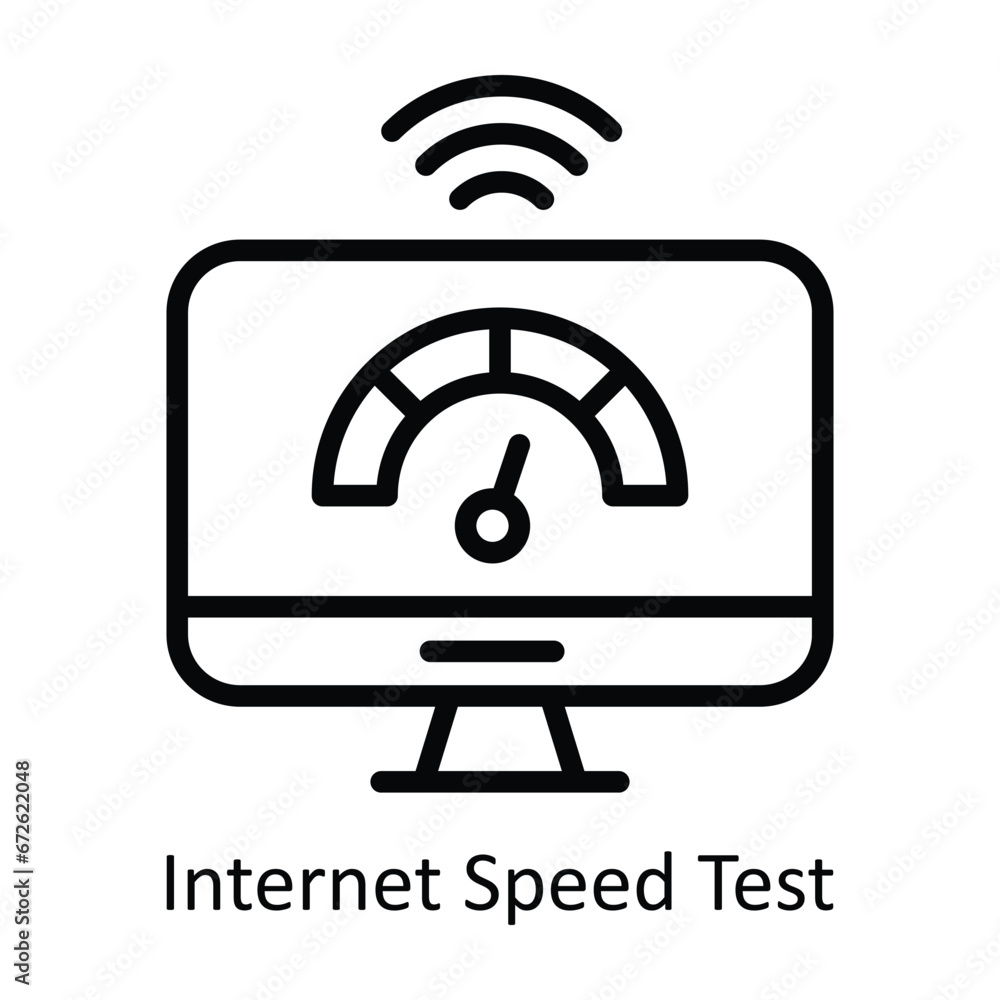 Aufkleber internet speed test vector outline design illustration. symbol on white background eps 10 file