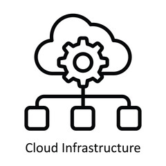 Cloud Infrastructure vector  outline Design illustration. Symbol on White background EPS 10 File