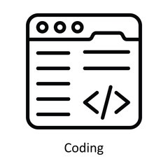 Coding vector  outline Design illustration. Symbol on White background EPS 10 File
