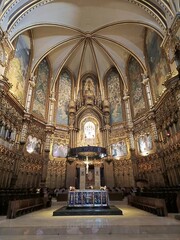 The main altar of the Basilica of Montserrat, Catalonia, Spain - obrazy, fototapety, plakaty