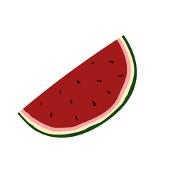 Half a slice of red watermelon with several seeds, the symbol of the country of Palestine