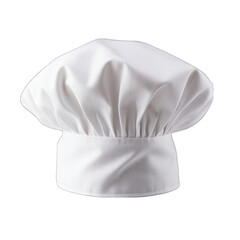Tall and White Chef's Hat Isolated on Transparent or White Background, PNG