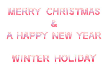 Fototapeta na wymiar 【手描き文字】クリスマスと新年と冬休み【色鉛筆】