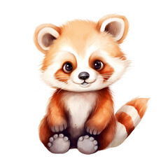 watercolor cute panda animals, watercolor illustration
