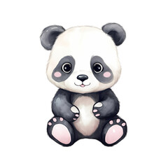 watercolor cute panda animals, watercolor illustration