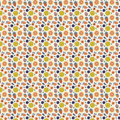 Organic hand drawn fruits pattern