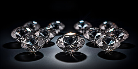 Diamond in tweezers ,Close-Up of Diamond Clutched in Tweezers Generative Ai