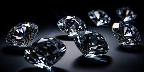 diamond on black ,Luxurious Diamond with Dark Elegance