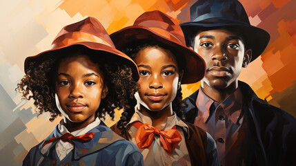 Obraz premium Educational Pioneers: Portraits of pioneers in Black education who worked to expand learning opportunities