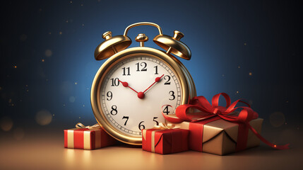 chronomètre et cadeaux de Noël, le compte à rebours à commencé