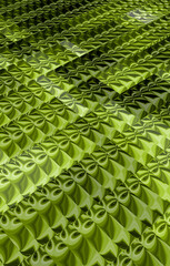 lime green patterns on a black background