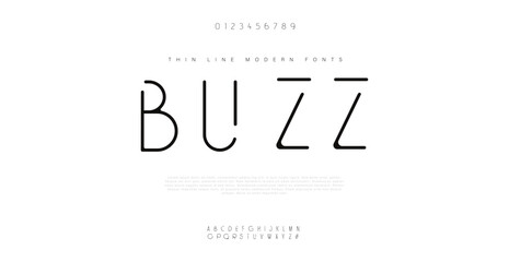 Obraz premium BUZZ Future font creative modern alphabet fonts. Typography colorful bold with color dot regular. vector illustrator