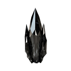 black crystal chunk isolated on transparent background,transparency 