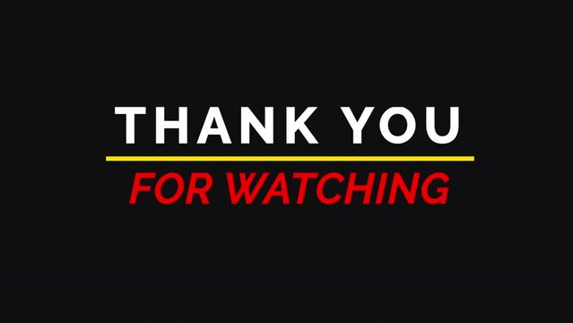 Thank you for Watching Text Animation on a White background. High-quality 4K footage.