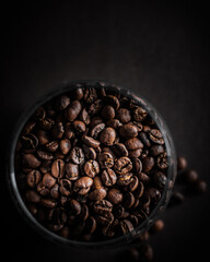 picture of coffee beans in the glass