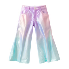 Holographic pants mockup isolated on transparent background,transparency 