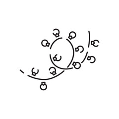 Christmas lights line icon. Vector decoration Happy New Year party