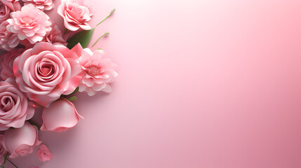 Fototapeta na wymiar Beautiful Pink copy space background. Copy space background. Floral background.