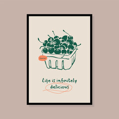 Minimalist hand drawn vegan vector illustration collection. Art for postcards, branding, logo design, background.