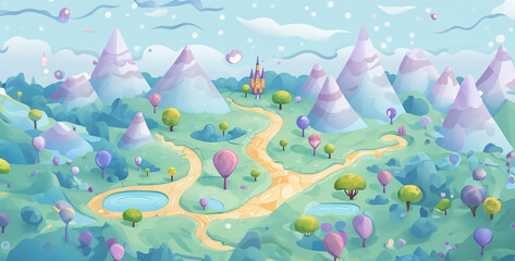 abstract watercolor background, pastel background cartoon map location